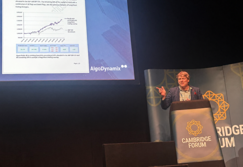 Picture: AlgoDynamix CEO Dr. Jeremy Sosabowski at the Cambridge Forum